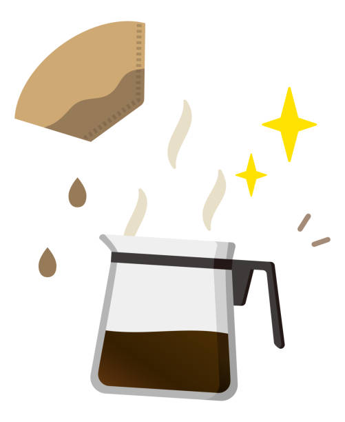 Coffee server and coffee filter Coffee server and coffee filter coffee filter stock illustrations