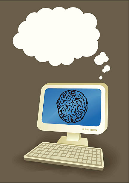 Animation Computer Thinking Block 60+ Learning Concept With Computer And Thought Bubble Stock ...