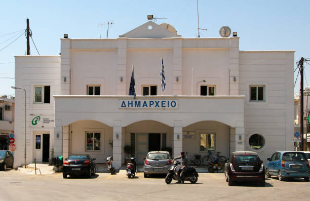 Town Hall of Afandou village Town Hall of Afandou. Afandou village is a tourist attraction of Rhodes afandou stock pictures, royalty-free photos & images