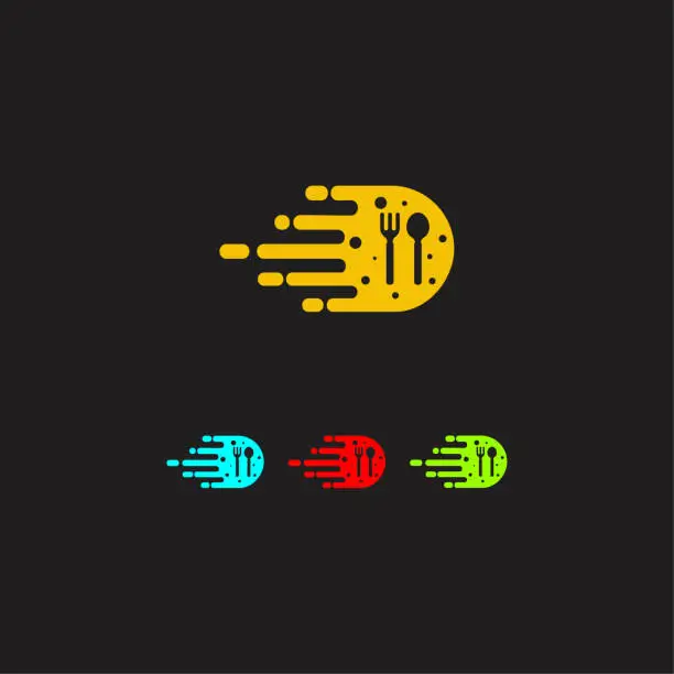 Vector illustration of Restaurant Fast Food Delivery logo designs concept vector, Food Iconic logo stock illustration