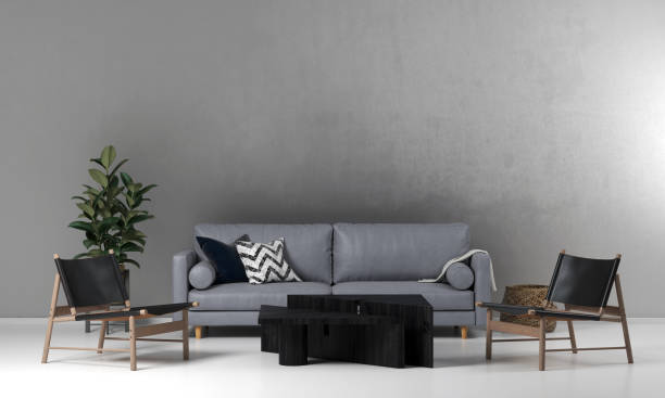 istock The modern living room interior design and concrete wall background 1261254707