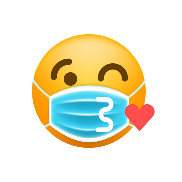 istock Cute Kissing and Winking an Eye Emoticon on White Background . Isolated Vector Illustration 1261274502
