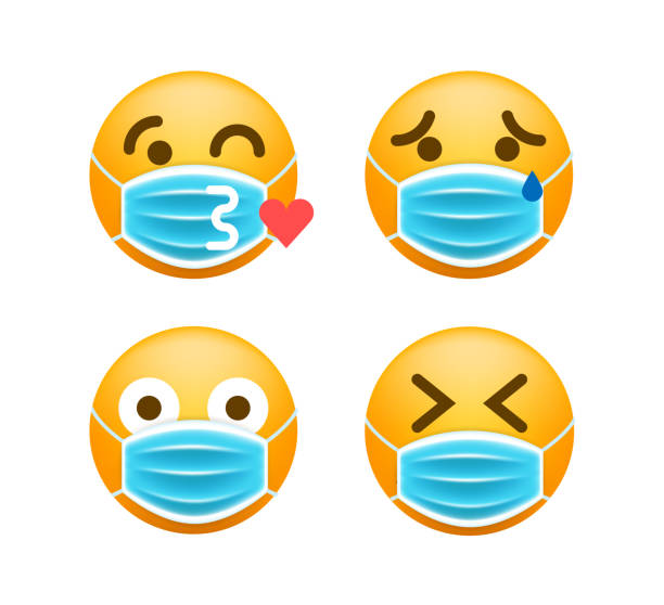 istock Set of Cute Emoticons on White Background . Isolated Vector Illustration 1261275041