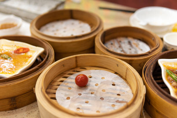 Leftover of Guangdong Dum sum in the restaurant.
