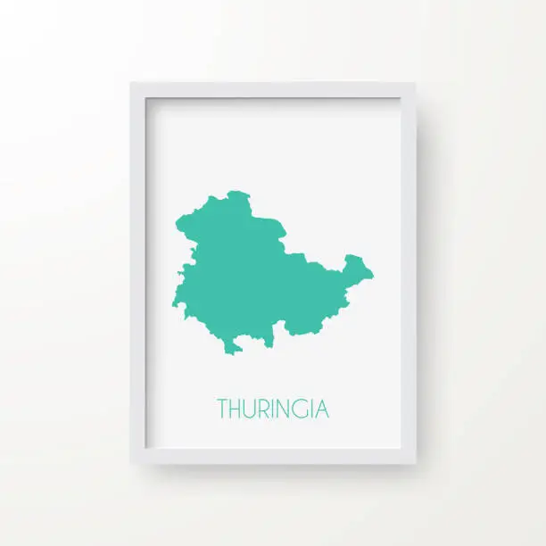 Vector illustration of Thuringia map in a frame on white background