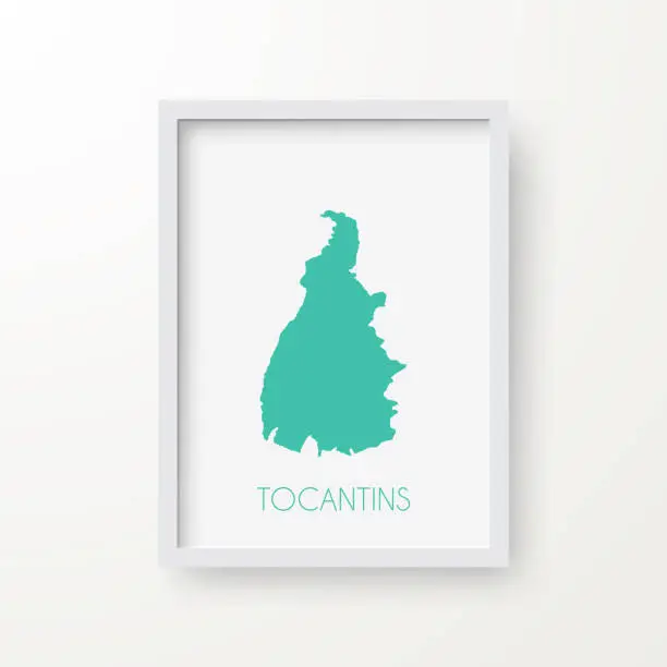 Vector illustration of Tocantins map in a frame on white background