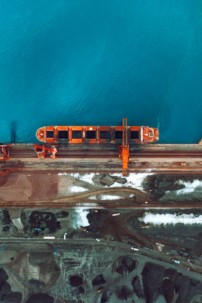 istock Cargo Ship in the Port Aerial View 1261307473