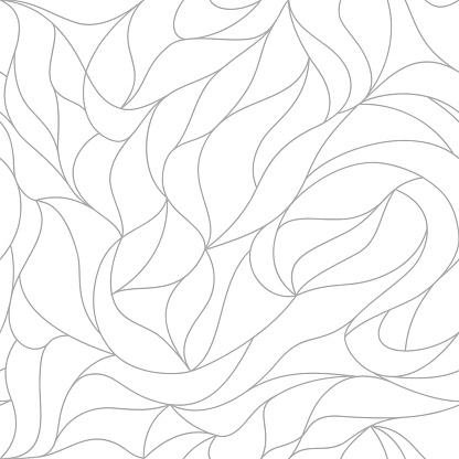 Vector organic pattern. Seamless texture of plants drawn lines. Stylish leaves white background. Modern wallpaper or textile print