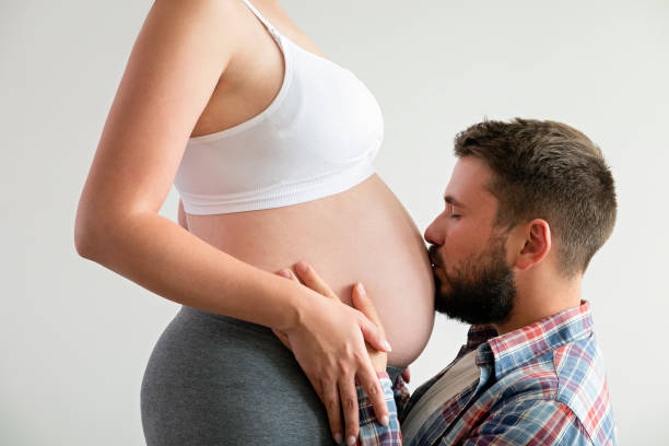 istock Young pregnant female in third trimester. 1261328501