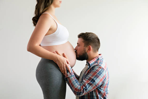 istock Young pregnant female in third trimester. 1261330265