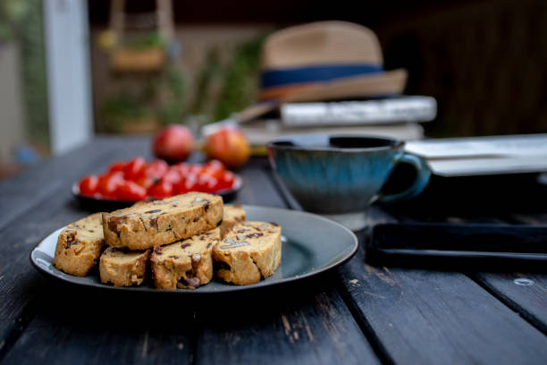 istock homemade biscotti and coffee on table in yard 1261330336
