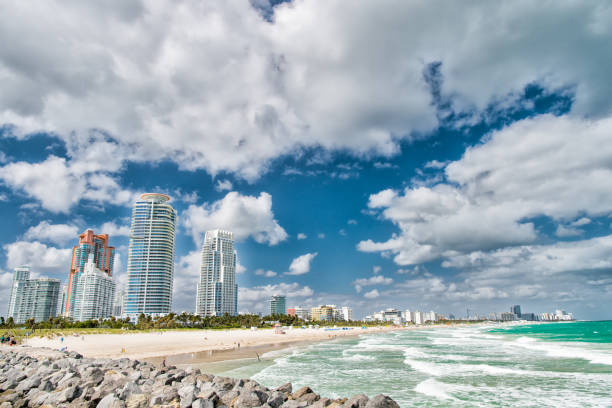 istock Miami, Seascape with skyscrapers in south beach 1261332918