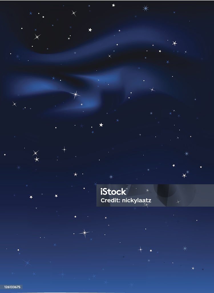 Starry night sky с естественным блеском нижней - Векторная графика Астрономия роялти-фри
