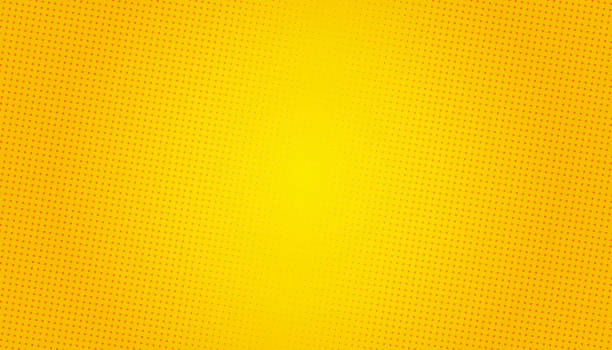 ポップアートの背景。レトロな点線の背景。ベクターの図。ハーフトーンイエローポップアート - 黄色 イラスト点のイラスト素材／クリップアート素材／マンガ素材／アイコン素材