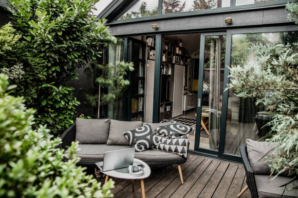 Front yard of a small modern house