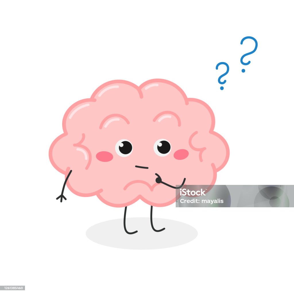 Cute Brain Cartoon Character With Question Mark Stock Illustration -  Download Image Now - Asking, Question Mark, Human Brain - iStock