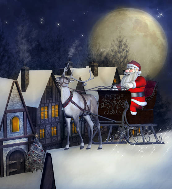 istock Father Christmas on the run 1261395248