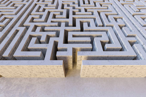 istock Maze or labyrinth. Strategy and decision making concept. 3D rendered illustration. 1261400784