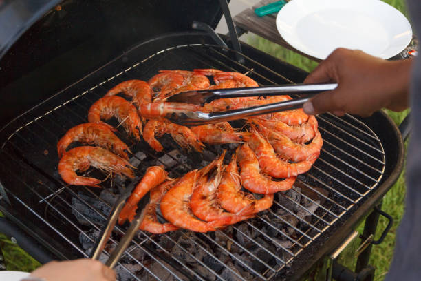 istock shrimp grilled seafood on stove. 1261408347