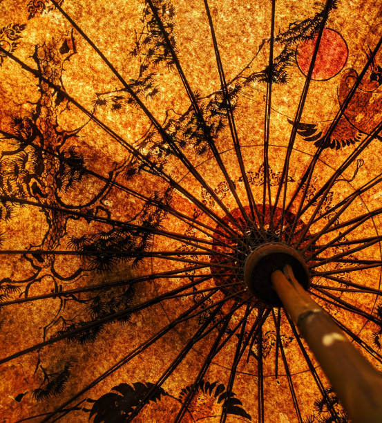 Orange color Japanese Umbrella.