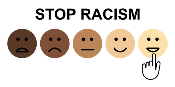 anti racism vector banner. . stop racist. racial diversity race concept. together against racial discrimination, inequality. people equality.  idea. on white background anti racism vector banner. . stop racist. racial diversity race concept. together against racial discrimination, inequality. people equality.  idea. white background george floyd protests stock illustrations