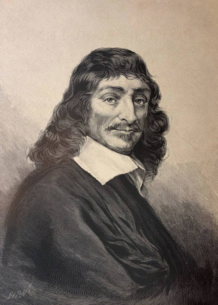 Antique illustration - Rene Descartes vector art illustration