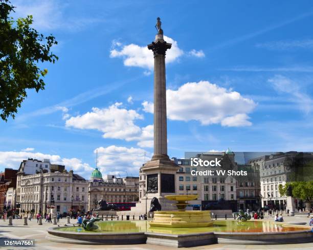 Trafalgar Square London United Kingdom Stock Photo - Download Image Now - London - England, British Museum, West End - London