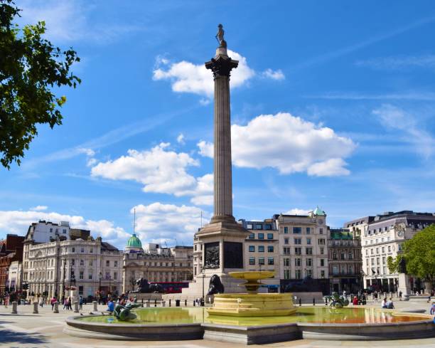 trafalgar square, london, united kingdom - praça leicester imagens e fotografias de stock