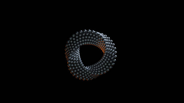 istock 3D animation of Abstract Ring on a black background. The light is faint. 1261459191