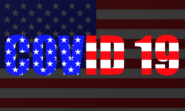 istock Word COVID 19 of flag usa for your design 1261470754