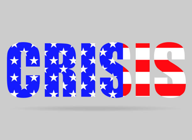 istock Word CRISIS of flag usa for your design 1261471270