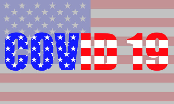 istock Word COVID 19 of flag usa for your design 1261471808