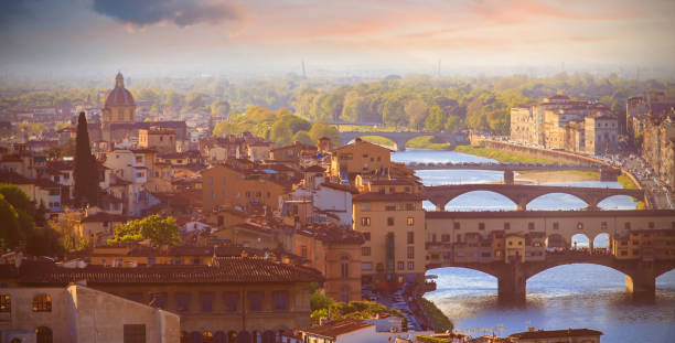 istock Panoramic of Ponte Vecchio over Arno river in Florence,Italy 1261498974