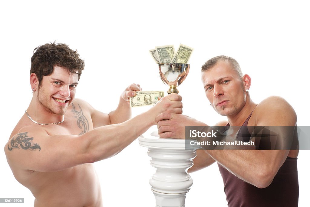 Zwei Männer mit Trophy Muskeln - Lizenzfrei 25-29 Jahre Stock-Foto