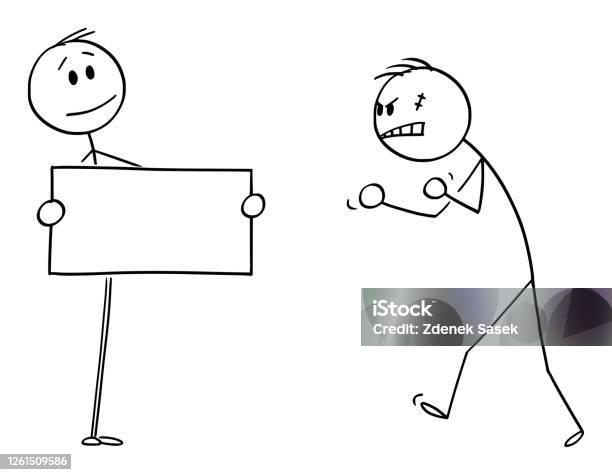 Stick figure man persona with speech bubble, Stickman vector drawing on  white background Stock Vector Image & Art - Alamy
