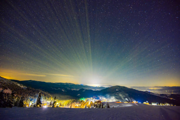 istock The resort ski resort illuminated at night 1261544270