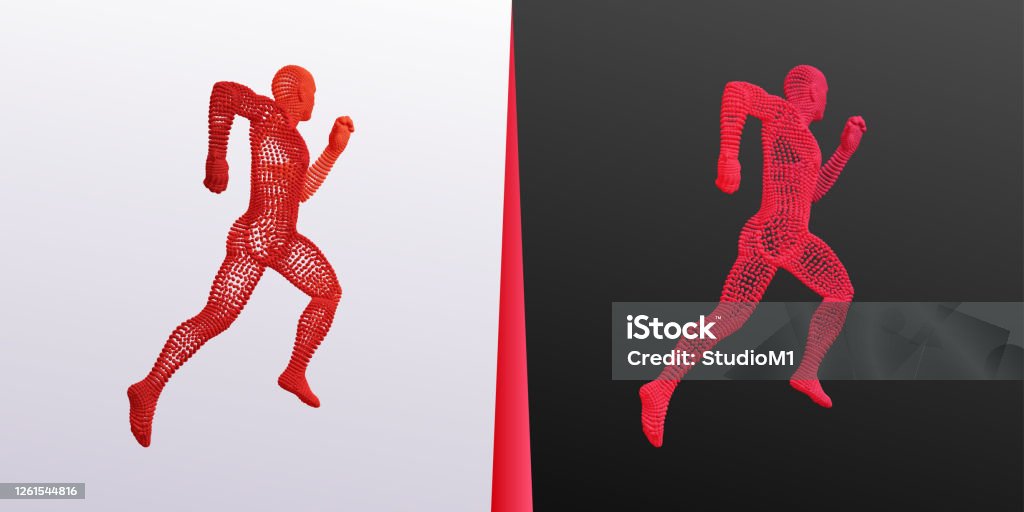 Running Man Or Marathon Runner 3d Human Body Model Design For Sport ...