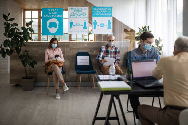 istock Reopened bank during coronavirus pandemic 1261545360