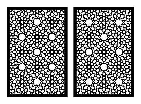 Laser cut vector panel, screen, fence, divider. Cnc decorative pattern, interior element. Islamic arabic laser cutting template.