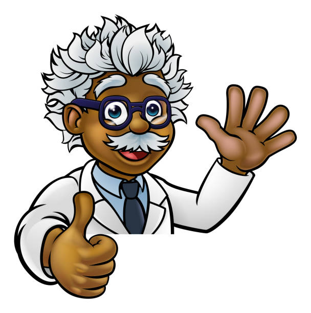 Scientist Cartoon Character Sign Thumbs Up Stock Illustration - Download  Image Now - Cartoon, White Background, African Ethnicity - iStock