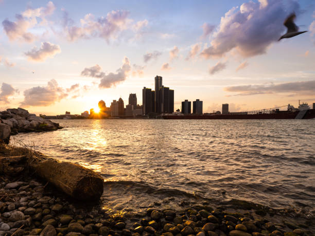 istock Detroit, Michigan - Skyline at Dusk 1261567030