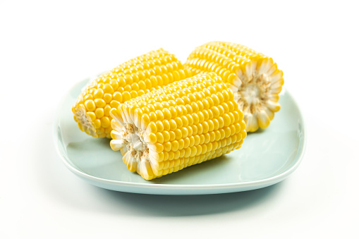 Corn in the Plate on Background