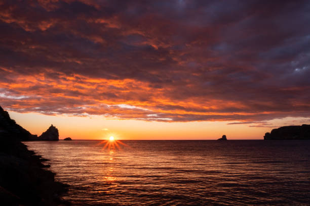 istock Beautiful sunset at seaside. Nature background. 1261591565