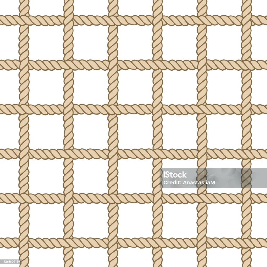 Horizontal Rope Pattern Vector Endless Nautical Rope Pattern Hand Drawn Stock Illustration ...