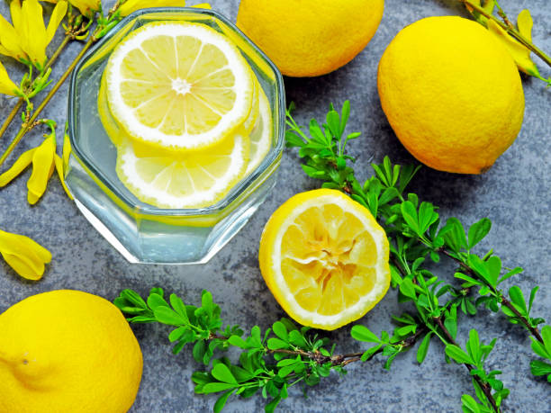 istock Detox water with lemon juice. 1261609716