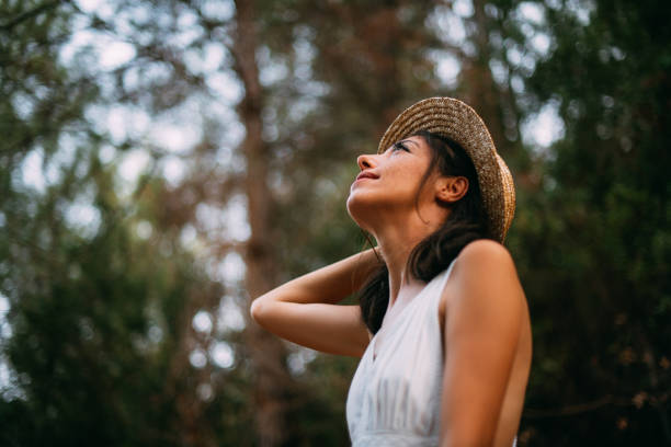 Woman Walking in the Forest