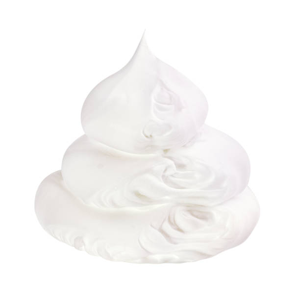 istock Whipped cream isolated on white background 1261614955