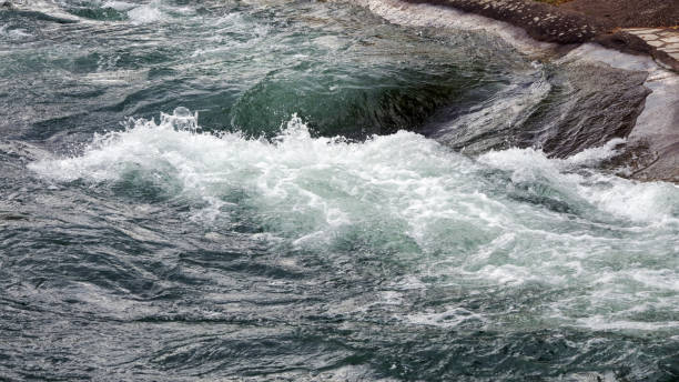 istock Splashing water an rafting chanel up close 1261628680