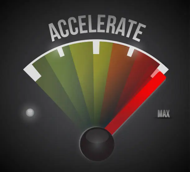 Vector illustration of Accelerate speedometer illustration design