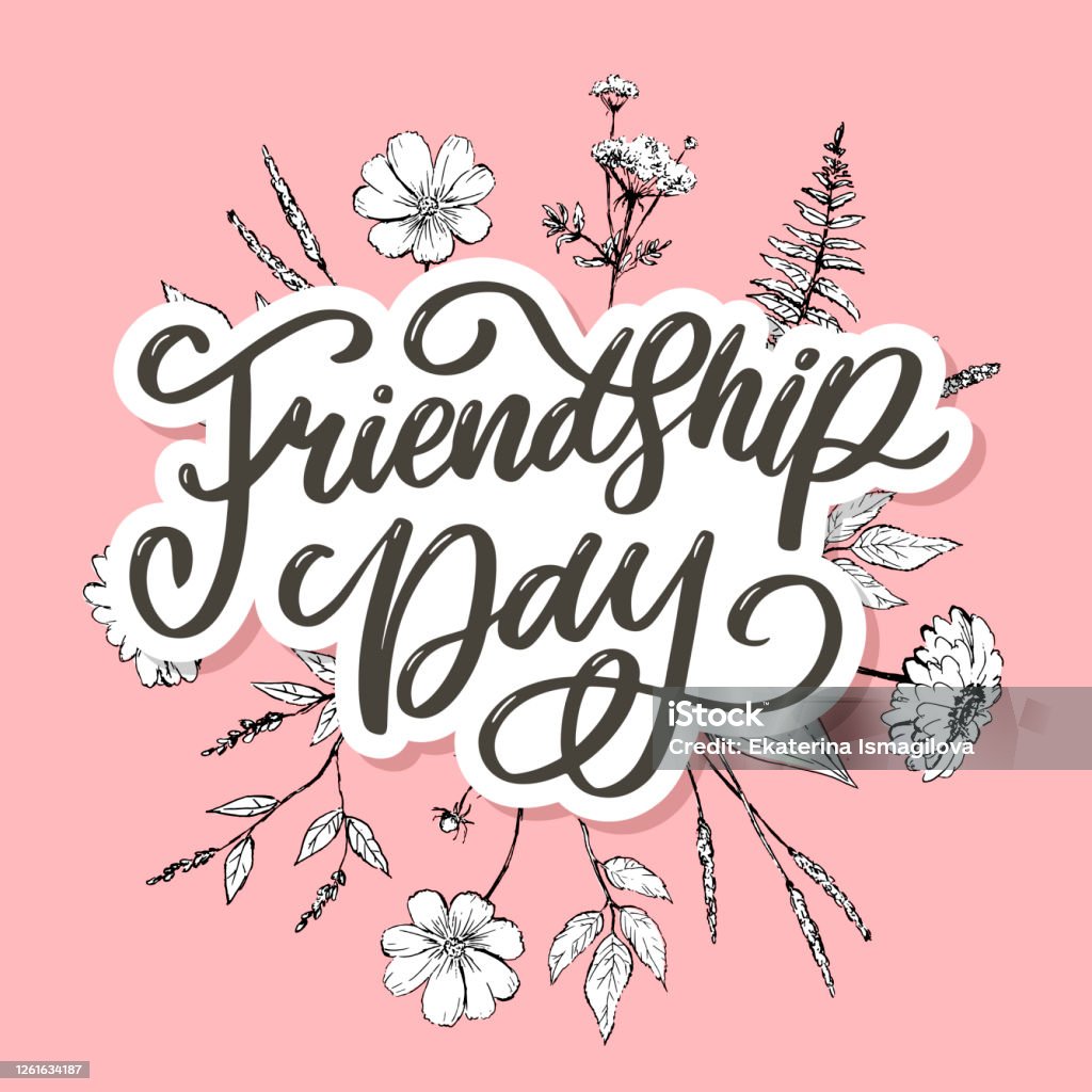 Beautiful Illustration Of Happy Friendship Daydecorated Greeting ...